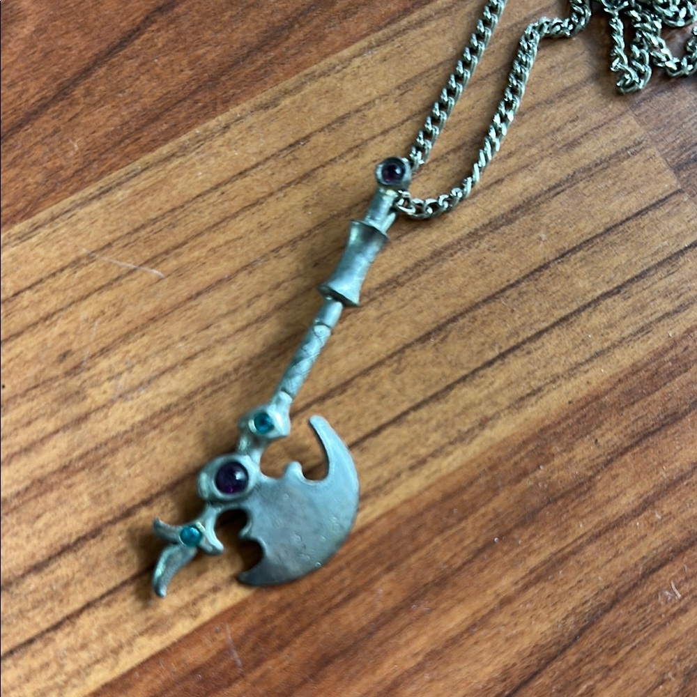 Unique Sterling Axe Pendant Necklace